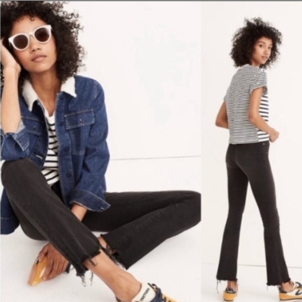 Madewell Black Denim Cal Demi-Boot  Button Fly Jeans Size 26 T0392